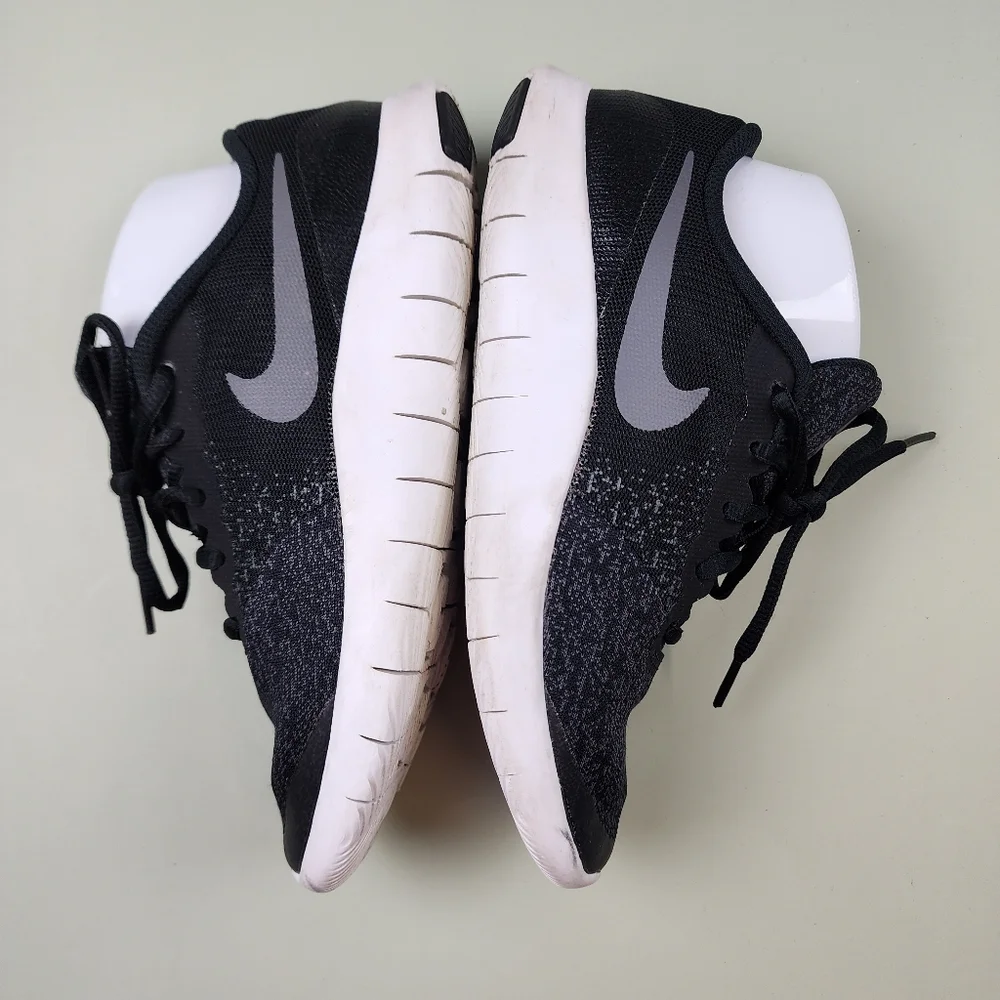 Nike Black and Gray Knit Trainer Sneakers Flex Contact Chunky 5Y - Picture 6 of 9